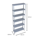 Ver imagem 5 de Prateleira Armário Estante Aço 6 Bandejas 60 Cm Slim:cinza