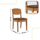 Ver imagem 3 de Mesa de Jantar Loren 90cm Tampo Mdf Canto Reto e 4 Cadeiras Copper Moderna Mobília