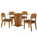 Ver imagem 2 de Mesa de Jantar Loren 90cm Tampo Mdf Canto Reto e 4 Cadeiras Copper Moderna Mobília