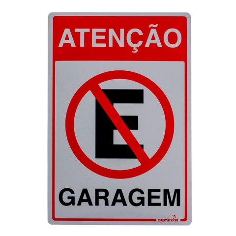 Placa de Sinalização 20x30 cm Garagem Bemfixa