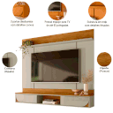 Ver imagem 2 de Painel para TV de até 65 Polegadas 2 Portas Áustria Cumaru/Opala