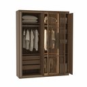 Ver imagem 5 de Guarda Roupas Solteiro 182cm Seringal c/LED CabeCasa MadeiraOriginals Marrom/Nogal