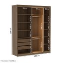 Ver imagem 3 de Guarda Roupas Solteiro 182cm Seringal c/LED CabeCasa MadeiraOriginals Marrom/Nogal