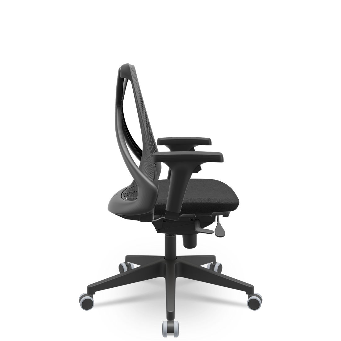 Cadeira Escritório Presidente Tela Bix X+ Sincron Slider - Plaxmetal - Preta - 3