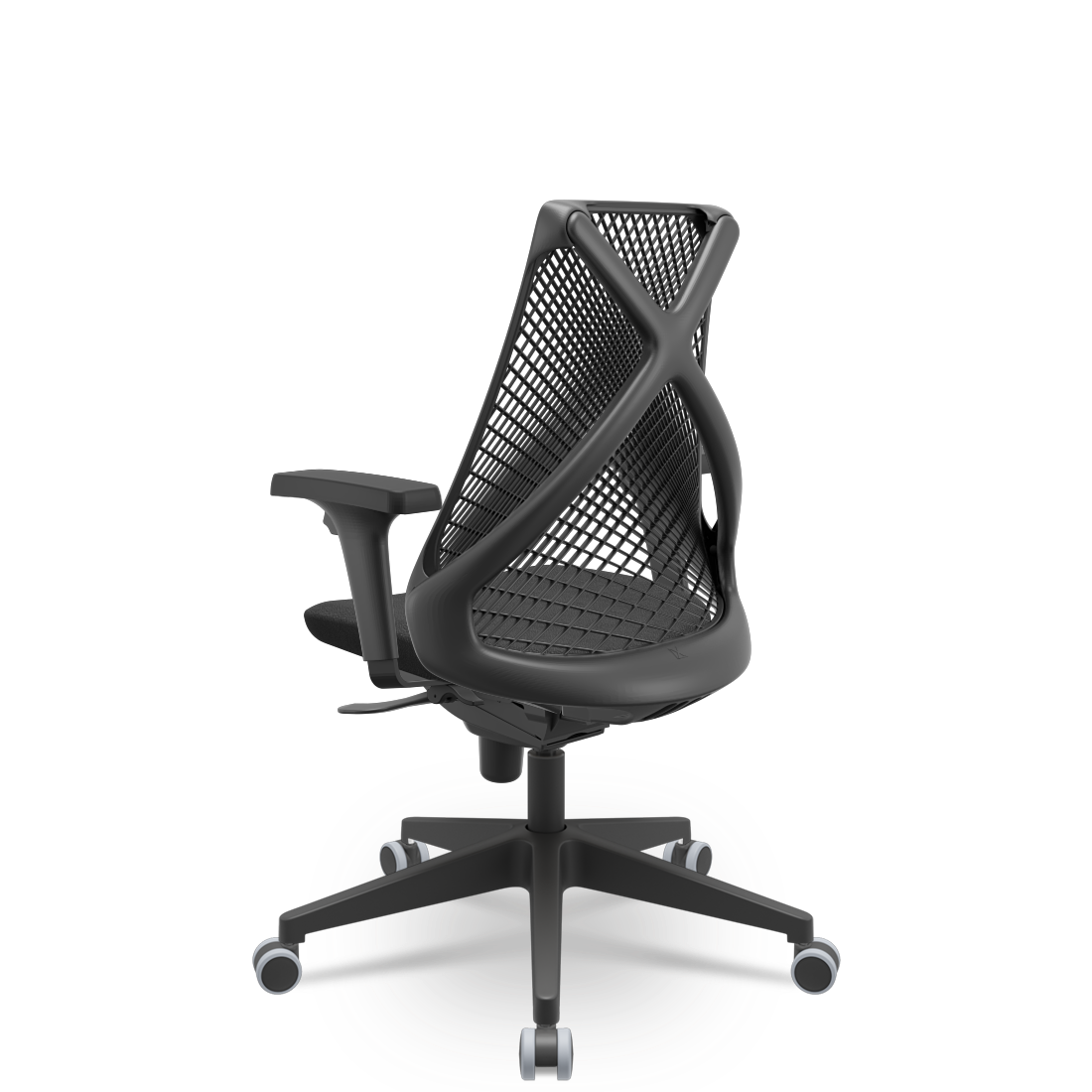 Cadeira Escritório Presidente Tela Bix X+ Sincron Slider - Plaxmetal - Preta - 2
