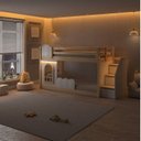 Ver imagem 2 de Beliche Montessoriana com Janela, LED e Escada Lateral New Garden Casatema MadeiraOriginals Marrom/Branco