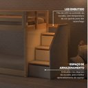 Ver mais imagens de Beliche Montessoriana com Janela, LED e Escada Lateral New Garden Casatema MadeiraOriginals Marrom/Branco