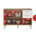 Ver imagem 6 de Balcão de Cozinha sem Tampo 3 Portas 2 Gavetas Miss 