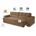 Ver imagem 3 de Sofá Retrátil 2 Lug com Molas 1,50m Vera Suede Cappuccino