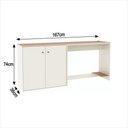 Ver imagem 2 de Conjunto de Escritório 2 Peças Noruega Office Mesa e Aparador Buffet - Via Nossa - Off White e