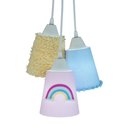 Ver imagem 1 de Lustre Pendente Luminária Frufru Quarto Bebê Arco Íris Bivolt