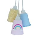 Ver imagem 2 de Lustre Pendente Luminária Frufru Quarto Bebê Arco Íris Bivolt