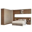 Ver imagem 2 de Quarto Completo Casal de Canto 580 cm com Mesa de Cabeceira Rustic/Crema Neo Madesa