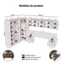 Ver imagem 3 de Quarto Completo Casal de Canto 580 cm com Mesa de Cabeceira Rustic/Crema Neo Madesa