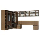 Ver imagem 5 de Quarto Completo Casal de Canto 580 cm com Mesa de Cabeceira Rustic/Crema Neo Madesa