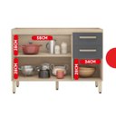 Ver imagem 6 de Balcão Cozinha 3 Portas 2 Gavetas sem Tampo Miss 