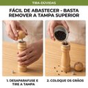 Ver imagem 2 de Moedor Manual de Sal e Pimenta Madeira Maciça Gourmet 25,5cm