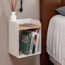 Ver imagem 5 de Conjunto 2 Mesas de Cabeceira Suspensa 20cm em Aço Nicho de Parede para Quarto Minimalista - Branca