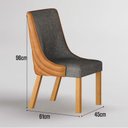Ver imagem 5 de Cadeira para Mesa de Jantar Belle Kit 2 Peças Sintético Terracota e Linho Cinza Cinamomo - Leifer