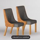 Ver imagem 1 de Cadeira para Mesa de Jantar Belle Kit 2 Peças Sintético Terracota e Linho Cinza Cinamomo - Leifer