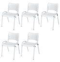 Ver imagem 2 de Cadeira Iso Base Branco Igreja, Escola, Escritório - Branco Kit 5 Peças