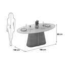 Ver imagem 3 de Mesa Jantar Ryze Tampo c/Vidro Oval 183cm Fre/Off DJ Móveis