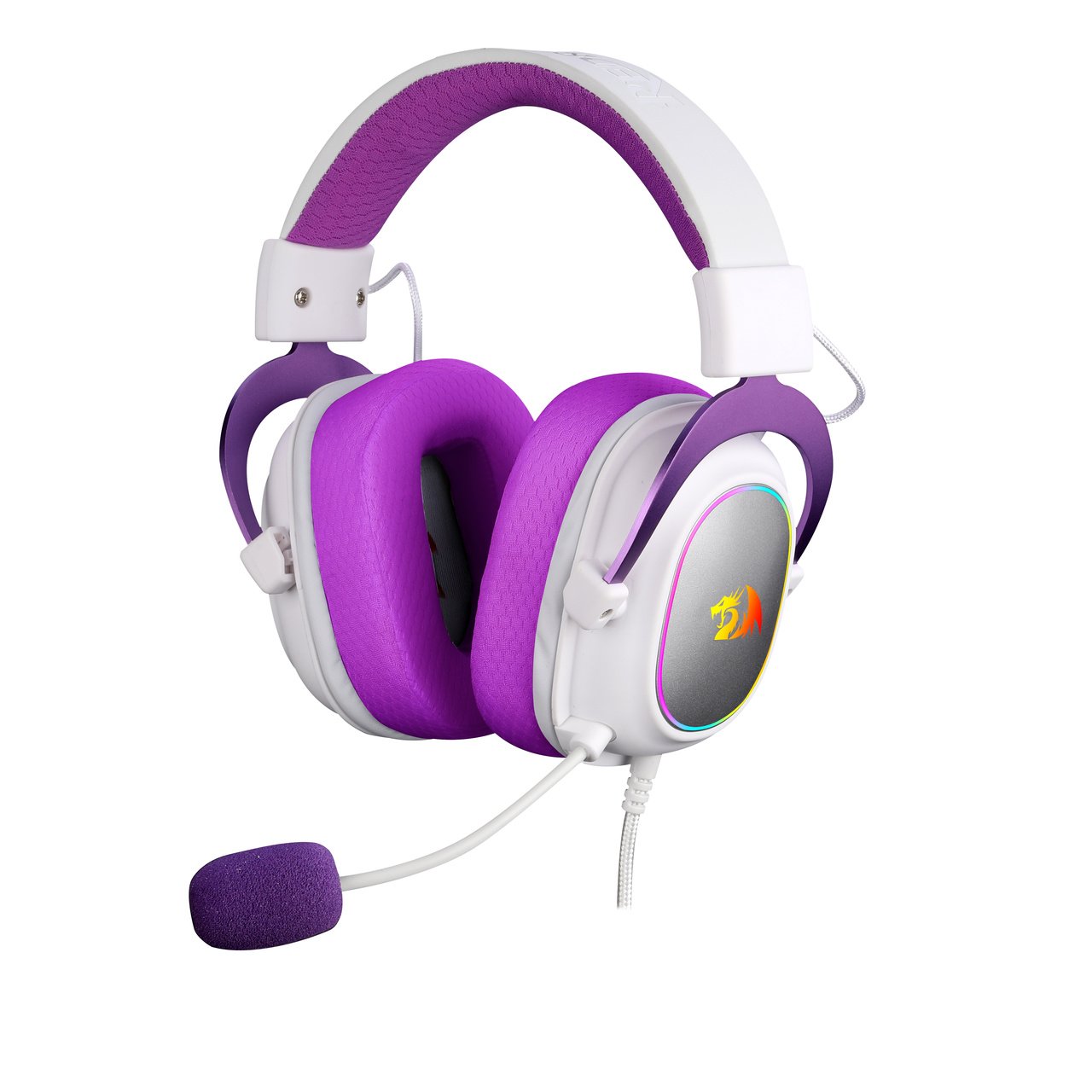 Fone Headset Gamer Profissional Zeus X Roxo 7.1 H510wp Usb Rgb Redragon - 1