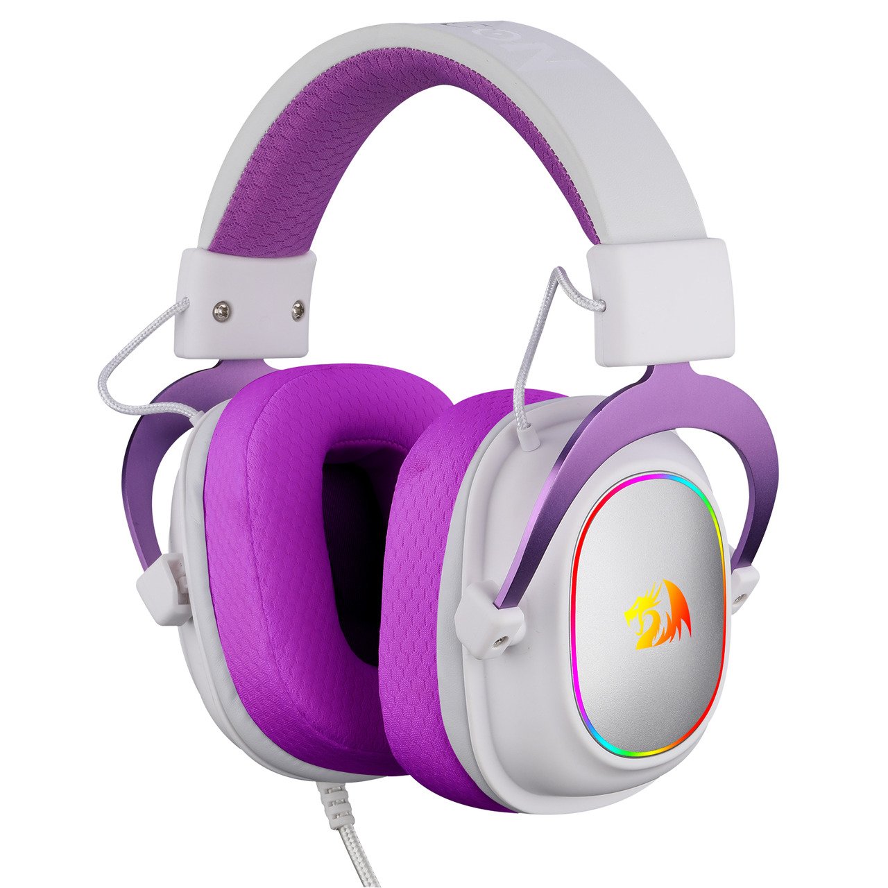 Fone Headset Gamer Profissional Zeus X Roxo 7.1 H510wp Usb Rgb Redragon - 4