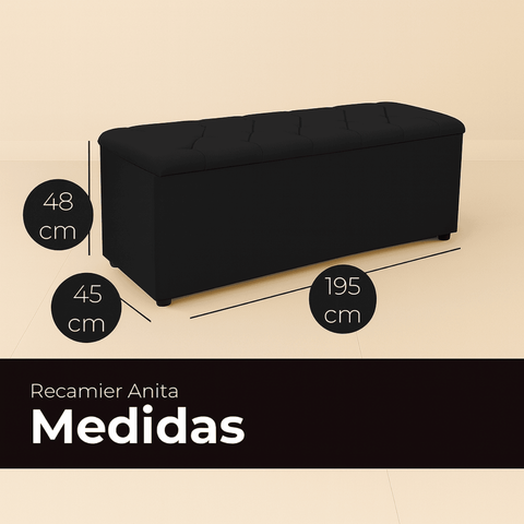 Recamier Bau Estofado Casal King Padrão Anita 195 Cm Veludo