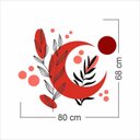Ver imagem 5 de Adesivo Floral Boho Vermelho Estilo Nórdico 80x68 Minimalista Mod.05