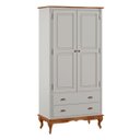 Ver imagem 1 de Guarda Roupa Madeira 2 Portas 60818 Hannover Linz Móveis - Off White/imbuia Glazer