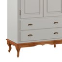 Ver imagem 4 de Guarda Roupa Madeira 2 Portas 60818 Hannover Linz Móveis - Off White/imbuia Glazer