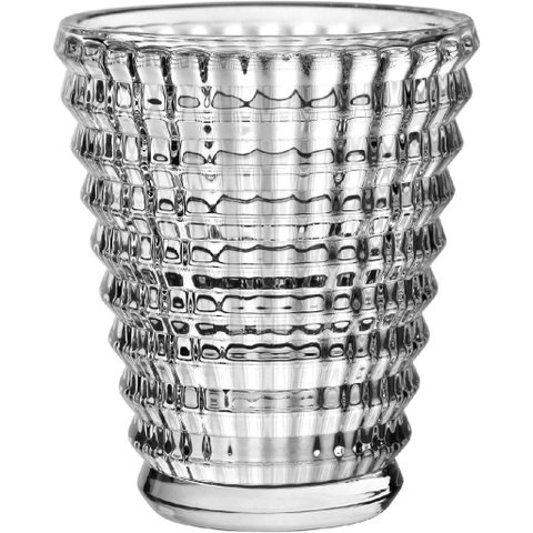 Vaso Decorativo de Cristal Transparente 10x9x9cm Enfeite Sala Mesa Estante