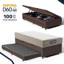Ver imagem 2 de Cama Box Baú + Colchão Gazin de Espuma D60 Double Face Force Plus + Auxiliar de Espuma Solteiro