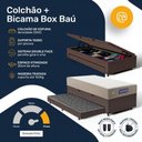 Ver imagem 4 de Cama Box Baú + Colchão Gazin de Espuma D60 Double Face Force Plus + Auxiliar de Espuma Solteiro