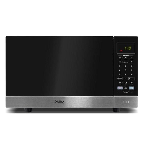 Micro-ondas Philco 28l Preto Espelhado Flat Pmo30f 110v