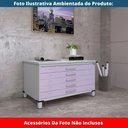 Ver imagem 5 de Mapoteca 5 Gavetas Pandin 120 Cm (larg) Inmetro Tampo Mdp Cinza Estrutura Aço Cinza Gavetas Lilás