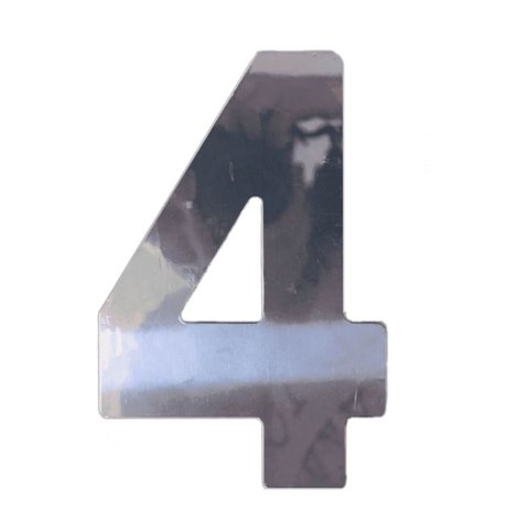 Número 4 em Acm Espelhado 60mm - 360-4 - Numeral