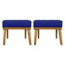 Ver imagem 4 de Kit 2 Puffs Decorativos Firenze Retangular - Azul-royal Corino