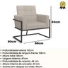 Poltrona Resistente Base de Ferro Courino para Recepção Luxo - Moblan Decor:bege - 5