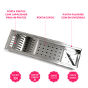 Ver imagem 2 de Calha Canal Organizador Inox 304 Escorredor de Louça Multiuso 60x18,5 Inovartte Ica03