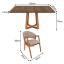 Ver imagem 4 de Mesa Jantar Isabela 1,20 Freijó Pés Cerejeira 4 Cadeiras Helen Retangular Sala Jantar - Bege Linho