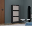 Ver imagem 1 de Armário Sapateira Tropical 3 Portas para até 20 Pares - Preto - Poquema