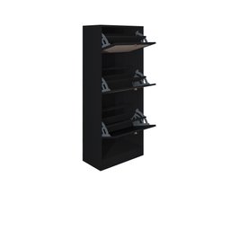 Armário Sapateira Tropical 3 Portas para até 20 Pares - Preto - Poquema - 5