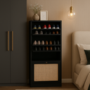 Ver imagem 2 de Armário Sapateira Tropical 3 Portas para até 20 Pares - Preto - Poquema