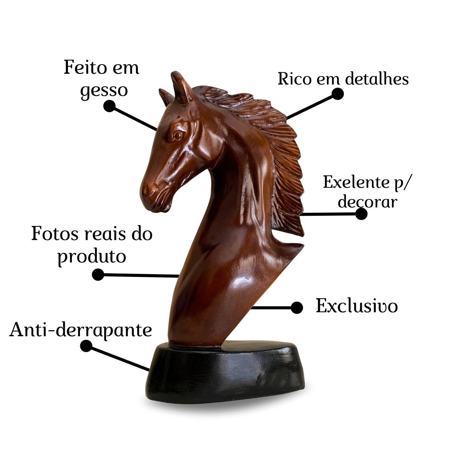 Decoração Peças De Xadrez Preto Cavalo Escultura Grande Estátua 25cm