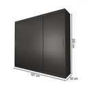 Ver imagem 4 de Guarda-roupa Casal Columbia 3 Portas 2 Gavetas 100% Mdf Preto - Panorama Móveis