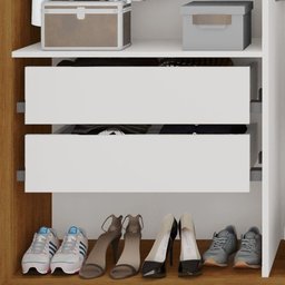 Guarda Roupa com Espelho 2 Portas 2 Gavetas Panamá Salleto Cinamomo/off White - 8