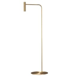 Luminária Chão Moderna Coluna Metálica Slim para 1 Mini Dicroica 1,35m - Dourado - 1