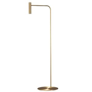 Luminária Chão Moderna Coluna Metálica Slim para 1 Mini Dicroica 1,35m - Dourado